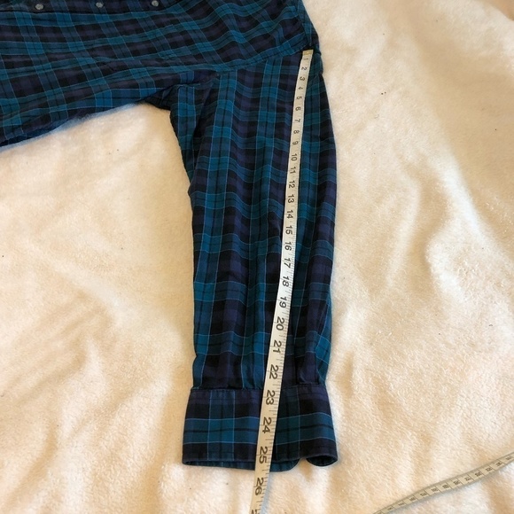 CLUB ROOM Shirt Men's Size XL Green Blue 100% Cotton Button Down Plaid Print - Picture 5 of 9